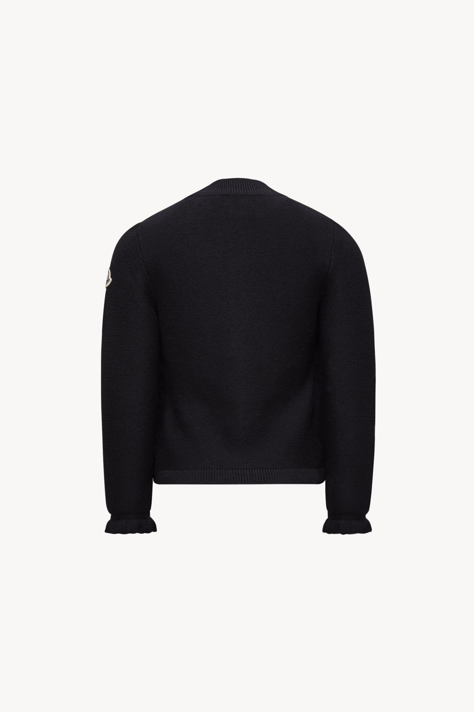 Padded Wool Zip-Up Cardigan Girl Black Moncler 3